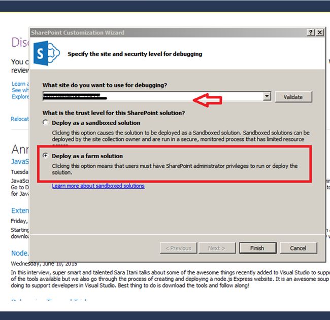 Enter your SharePoint site URL